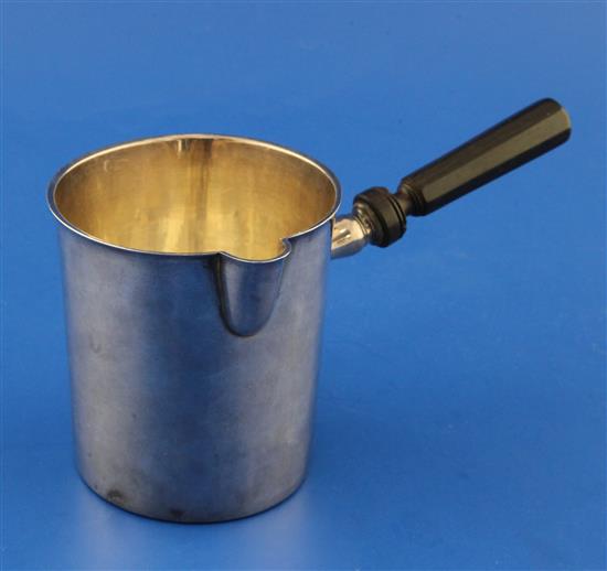 A late 18th/early 19th century French 950 standard silver sauce pan, gross 6 oz.